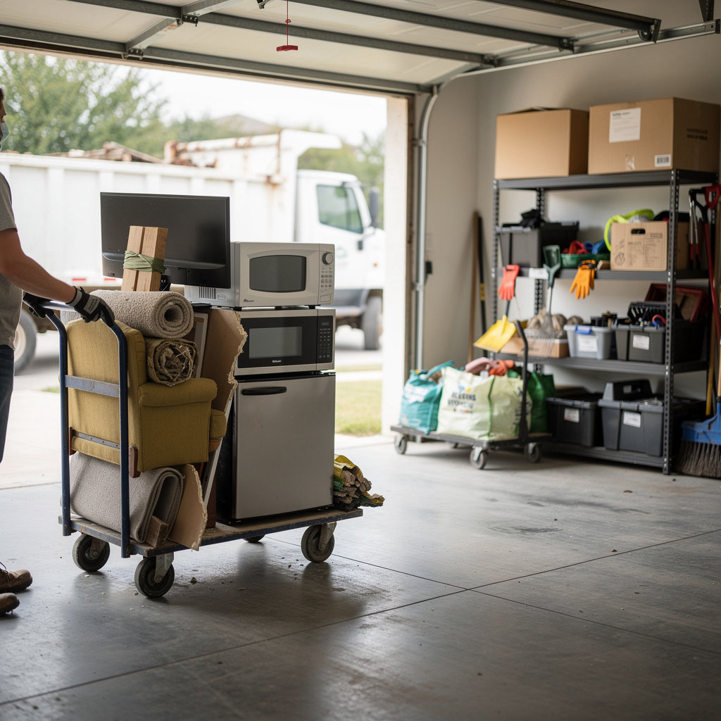 VPS DFW Junk Removal professional team clearing residential space for clean, organized living